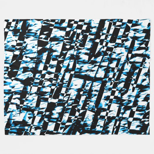 Abstrakt 190819 - 010 - Indigo Style Fleecedecke (Vorderseite (Horizontal))