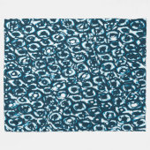 Abstrakt 190819 - 02 - Indigo Style Fleecedecke (Vorderseite (Horizontal))