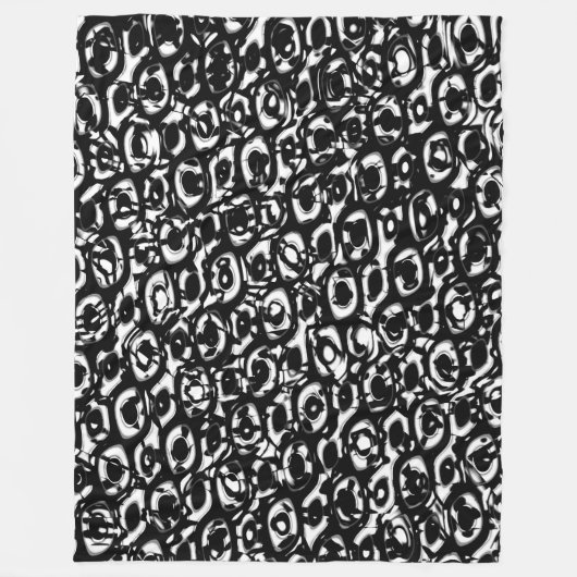 Abstrakt 1908/19 - 02 - Schwarz und Weiß Fleecedecke (Vorderseite)