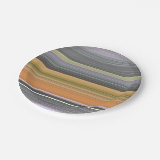 Abstrakt #1: Gelb und grau Pappteller (Schrägansicht)