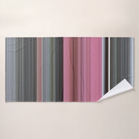 Abstrakt #1: Rosa und grau Badehandtuch (Badehandtuch)