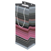 Abstrakt #1: Rosa und grau Geschenktüte Für Weinflaschen (Rückseite Schrägansicht)