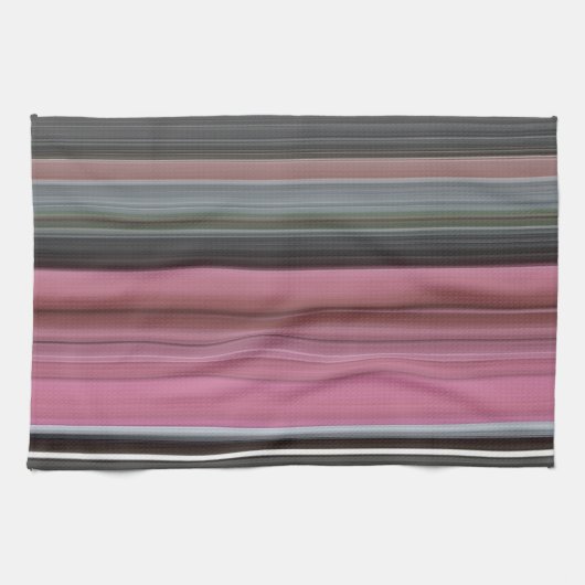 Abstrakt #1: Rosa und grau Geschirrtuch (Horizontal)