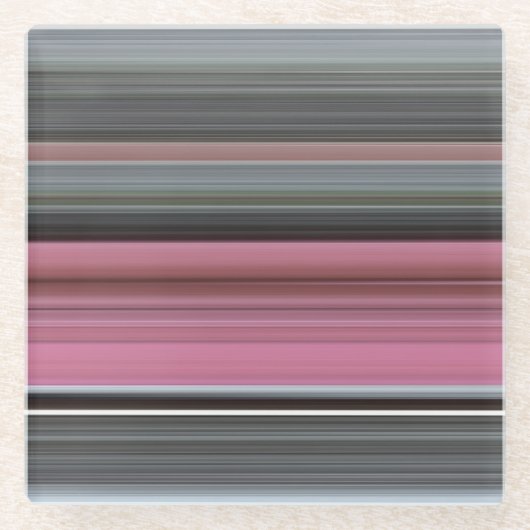 Abstrakt #1: Rosa und grau Glasuntersetzer (Vorderseite)