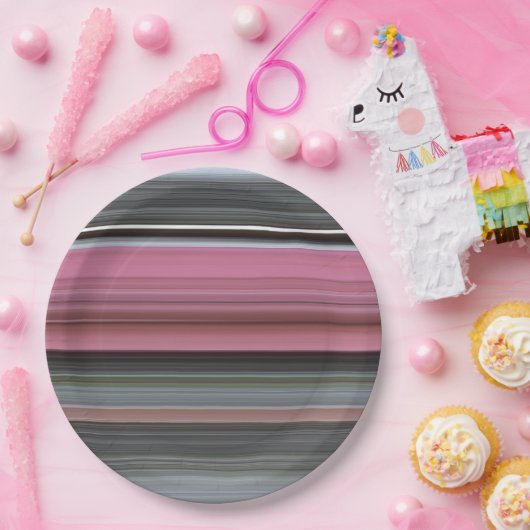 Abstrakt #1: Rosa und grau Pappteller (Party)