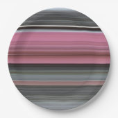 Abstrakt #1: Rosa und grau Pappteller (Vorderseite)