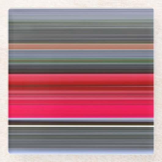 Abstrakt #1: Rot und Grau Glasuntersetzer (Vorderseite)