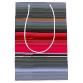 Abstrakt #1: Rot und Grau Mittlere Geschenktüte (Vorderseite)