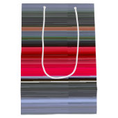 Abstrakt #1: Rot und Grau Mittlere Geschenktüte (Rückseite)