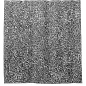 Abstrakt 200923 - Schwarz auf Weiß Duschvorhang (Vorderseite)