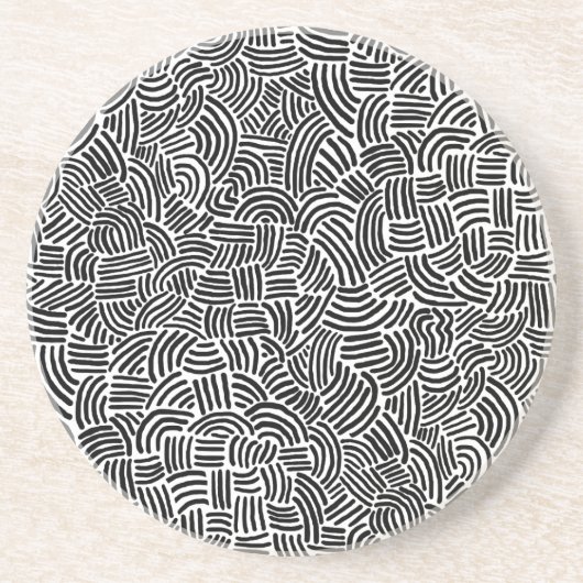 Abstrakt 200923 - Schwarz auf Weiß Getränkeuntersetzer (Vorne)