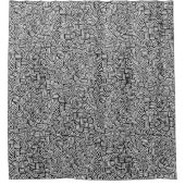 Abstrakt 200923 - Schwarz-Weiß Duschvorhang (Vorderseite)