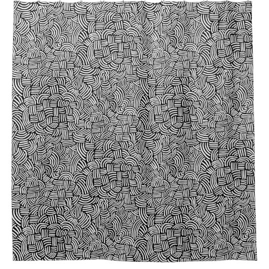 Abstrakt 200923 - Schwarz-Weiß Duschvorhang (Vorderseite)