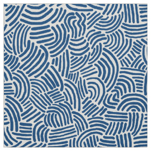 Abstrakt 200923 - Shibori Blue on White Stoff