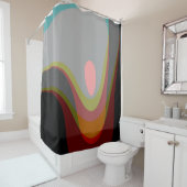 Abstrakt 20529 - farbenfroher Retro-Stil Duschvorhang (Beispiel)