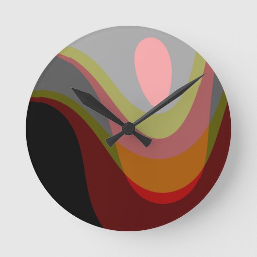 Abstrakt 20529 - farbenfroher Retro-Stil Runde Wanduhr (Vorderseite)
