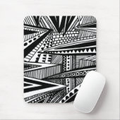 Abstrakt 25 - Schwarz und Weiß Mousepad (Mit Mouse)
