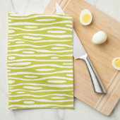 Abstrakt 280314 - Bananengelb auf Weiß Geschirrtuch (Viertel Falte)