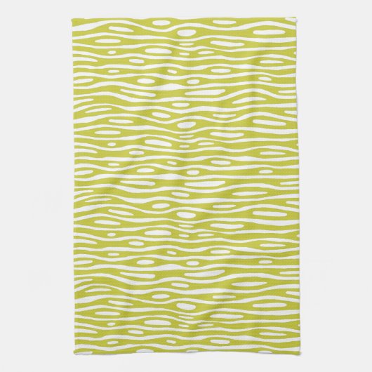 Abstrakt 280314 - Bananengelb auf Weiß Geschirrtuch (Vertikal)