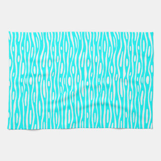 Abstrakt 280314 - Cyan on White Handtuch