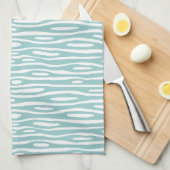 Abstrakt 280314 - Light Blue Green on White Geschirrtuch (Viertel Falte)