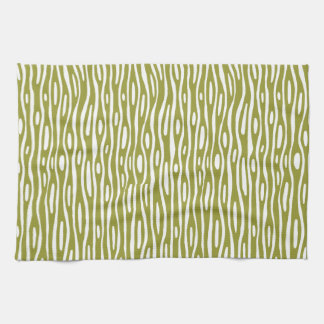 Abstrakt 280314 - Olive on White Küchentuch