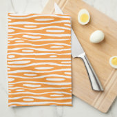 Abstrakt 280314 - Orange auf Weiß Küchentuch (Viertel Falte)