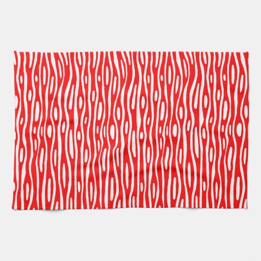 Abstrakt 280314 - Rot auf Weiß Geschirrtuch (Horizontal)
