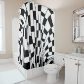 Abstrakt 290417 - Schwarz auf Weiß Duschvorhang (Beispiel)