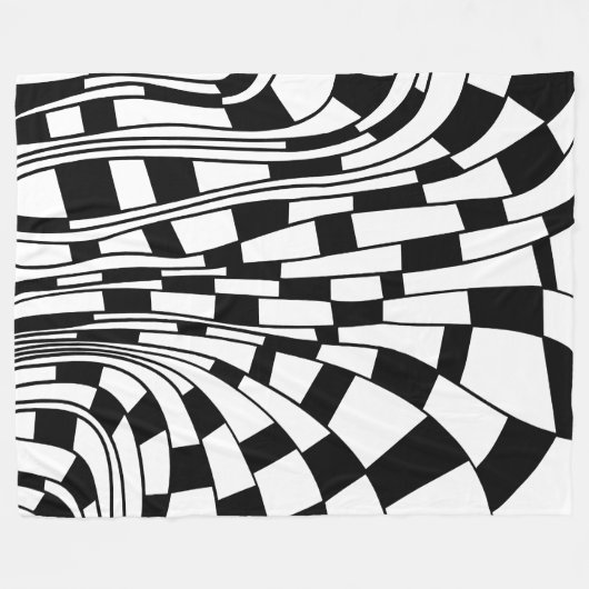 Abstrakt 290417 - Schwarz auf Weiß Fleecedecke (Vorderseite (Horizontal))