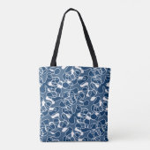Abstrakt 290523 Shibori Blau und Weiß Tasche (Rückseite)