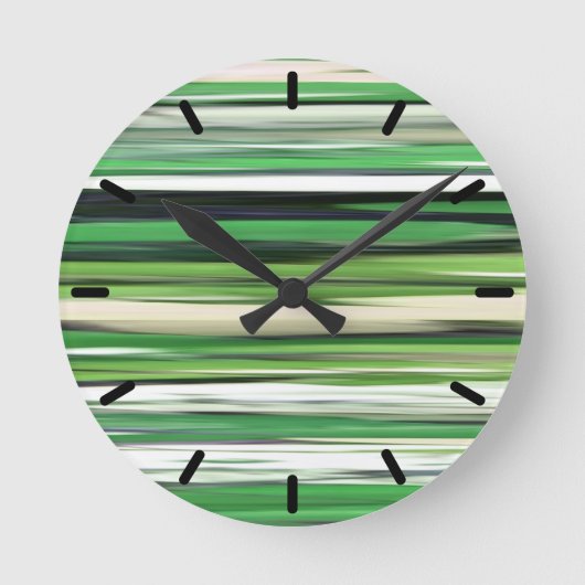Abstrakt 2: Grüne Unschärfe Runde Wanduhr (Vorderseite)
