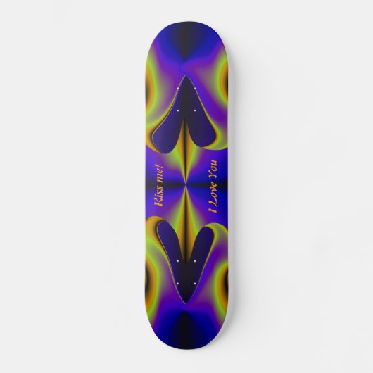 Abstrakt 2 Regenbogenherz Skateboard (Vorderseite)