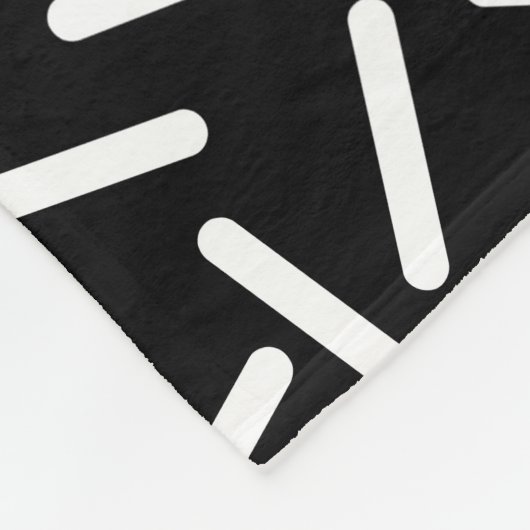 Abstrakt 300117 - Weiß auf Schwarz Fleecedecke (Ecke)