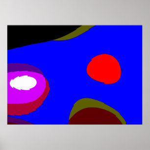 Abstrakt 309 - Blue Red Black Lila Poster