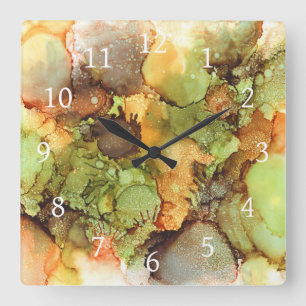 Abstrakt 31 quadratische wanduhr