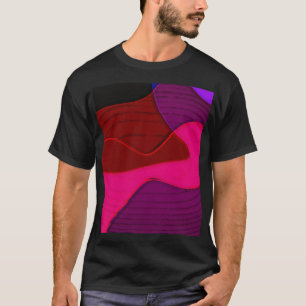 Abstrakt 328 - Lila Rotes Rosa T-Shirt