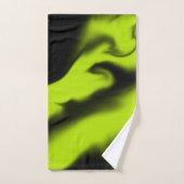 Abstrakt 3 in Schwarz und Kalkgrün Badhandtuch Set (Handtuch)
