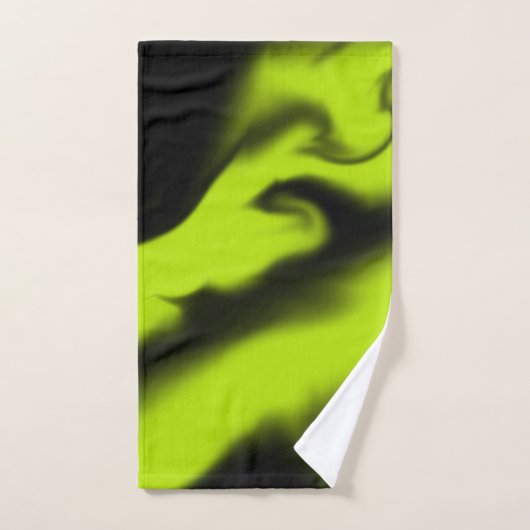 Abstrakt 3 in Schwarz und Kalkgrün Badhandtuch Set (Handtuch)
