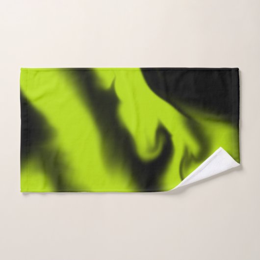 Abstrakt 3 in Schwarz und Kalkgrün Badhandtuch Set (Handtuch)