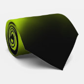 Abstrakt 3 in Schwarz und Kalkgrün Krawatte (Gerollt)