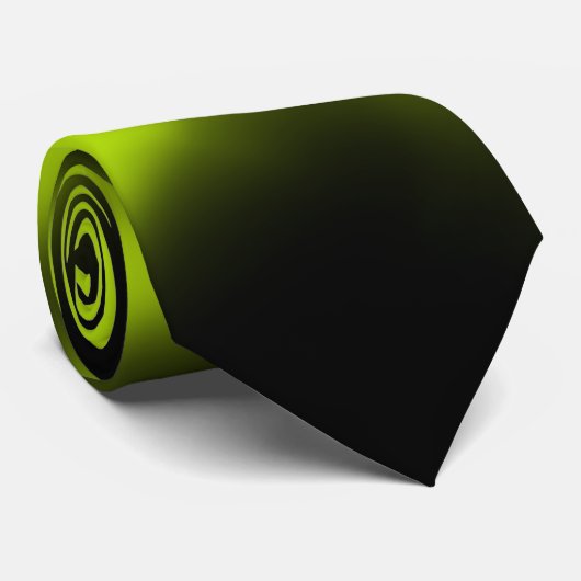 Abstrakt 3 in Schwarz und Kalkgrün Krawatte (Gerollt)