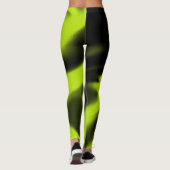 Abstrakt 3 in Schwarz und Kalkgrün Leggings (Rückseite)