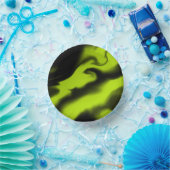 Abstrakt 3 in Schwarz und Kalkgrün Pappteller (Party)