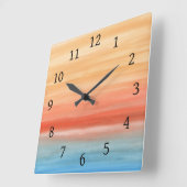 Abstrakt 44 Orange Blue Quadratische Wanduhr (Winkel)