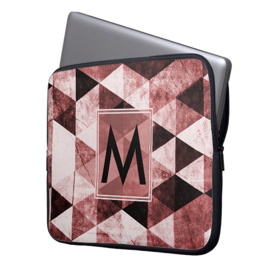 Abstrakt #490 Mit Monogramm Laptopschutzhülle (Vorderseite Links)