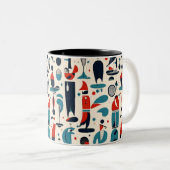 Abstrakt 50er Golf Pattern Zweifarbige Tasse (VorderseiteRechts)