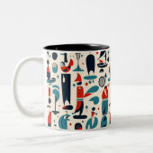Abstrakt 50er Golf Pattern Zweifarbige Tasse (Links)