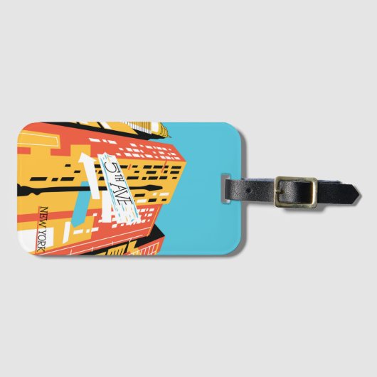 Abstrakt 5. Ave NEW YORK Modern Gepäckanhänger (Vorderseite (Horizontal))