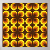 Abstrakt. 60er farbloses nahtloses Muster, Retrost Poster (Vorne)